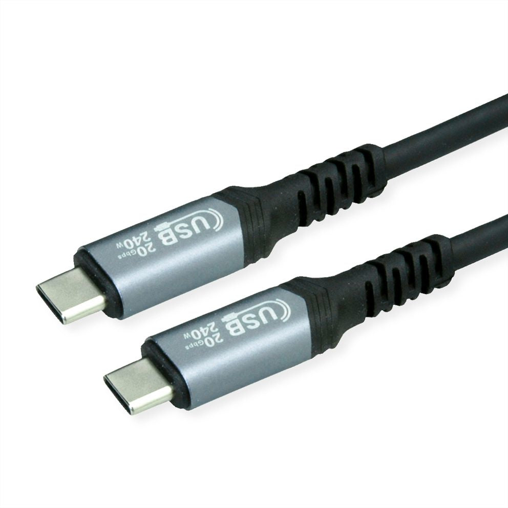 VALUE USB-C auf USB-C Kabel – USB4 20 Gbit/s – 2 m – PD 240 W – Schwarz