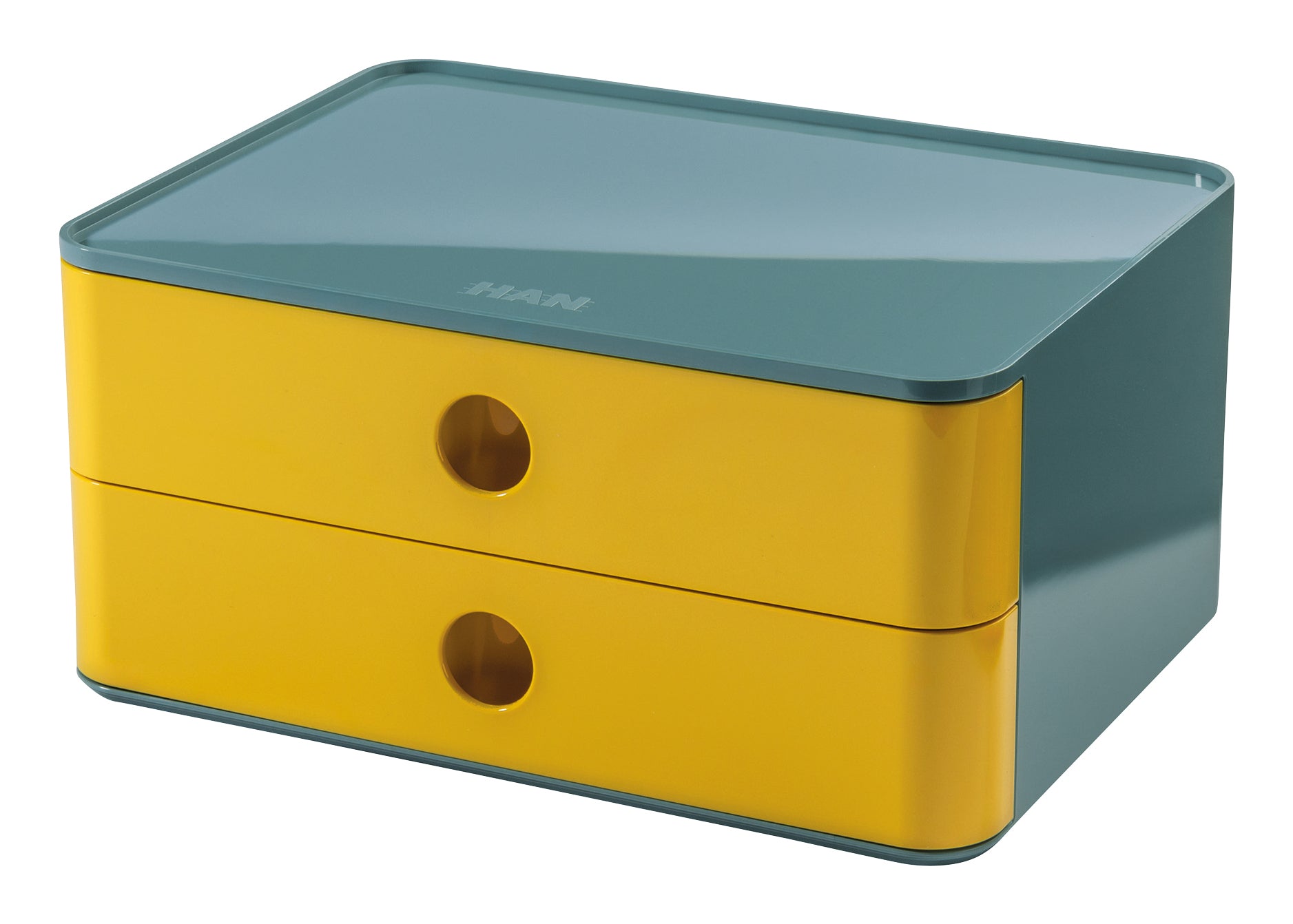 HAN Allison Smart-Box Plus Schubladenelement – 2 Schubladen, Gelb, ABS, B 260 × H 125 × T 195 mm