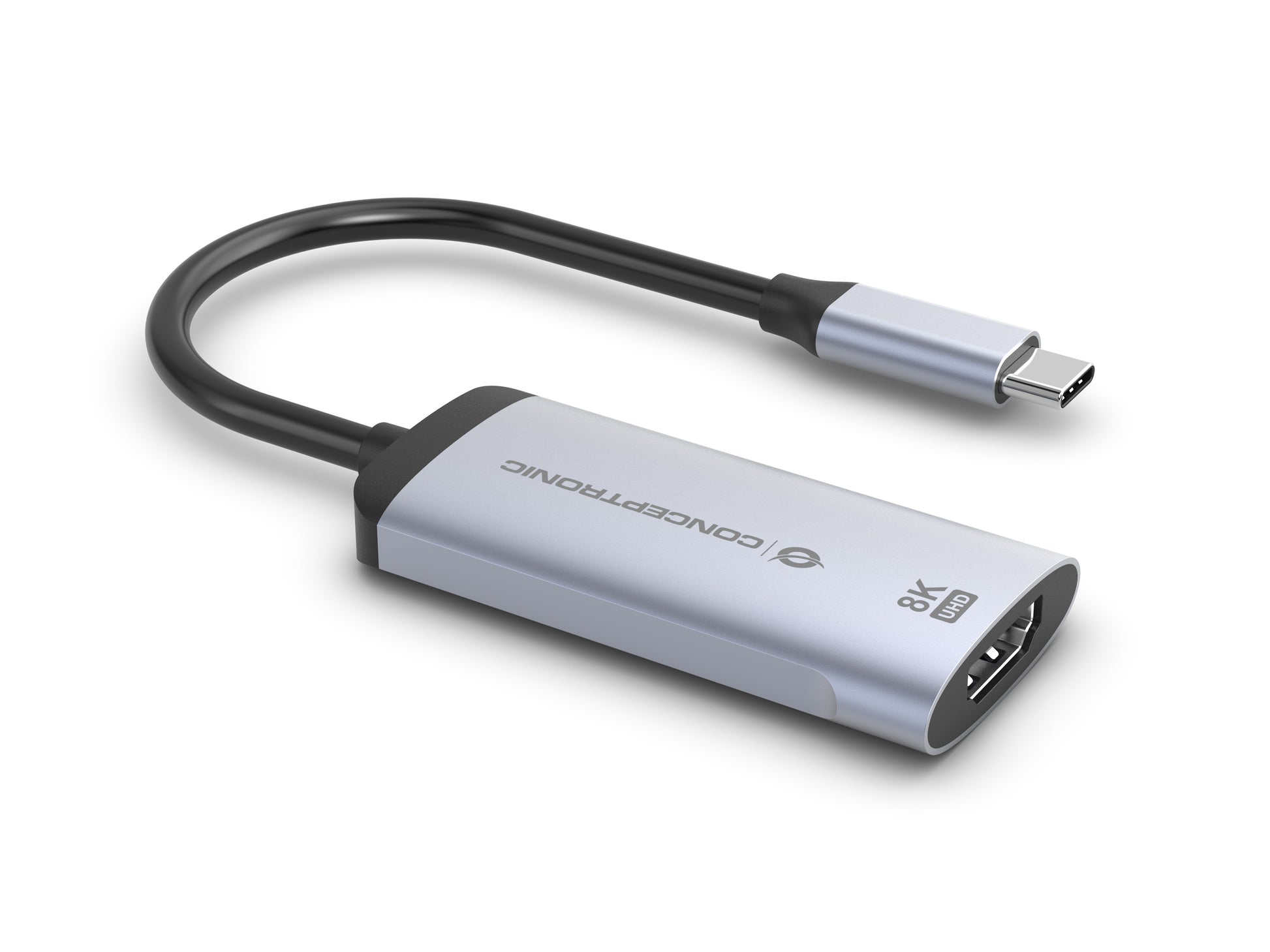Conceptronic ABBY23G USB-C-zu-HDMI-Adapter – 8K (7680 × 4320) @ 60 Hz, HDMI 2.1, 0,15 m, Silber