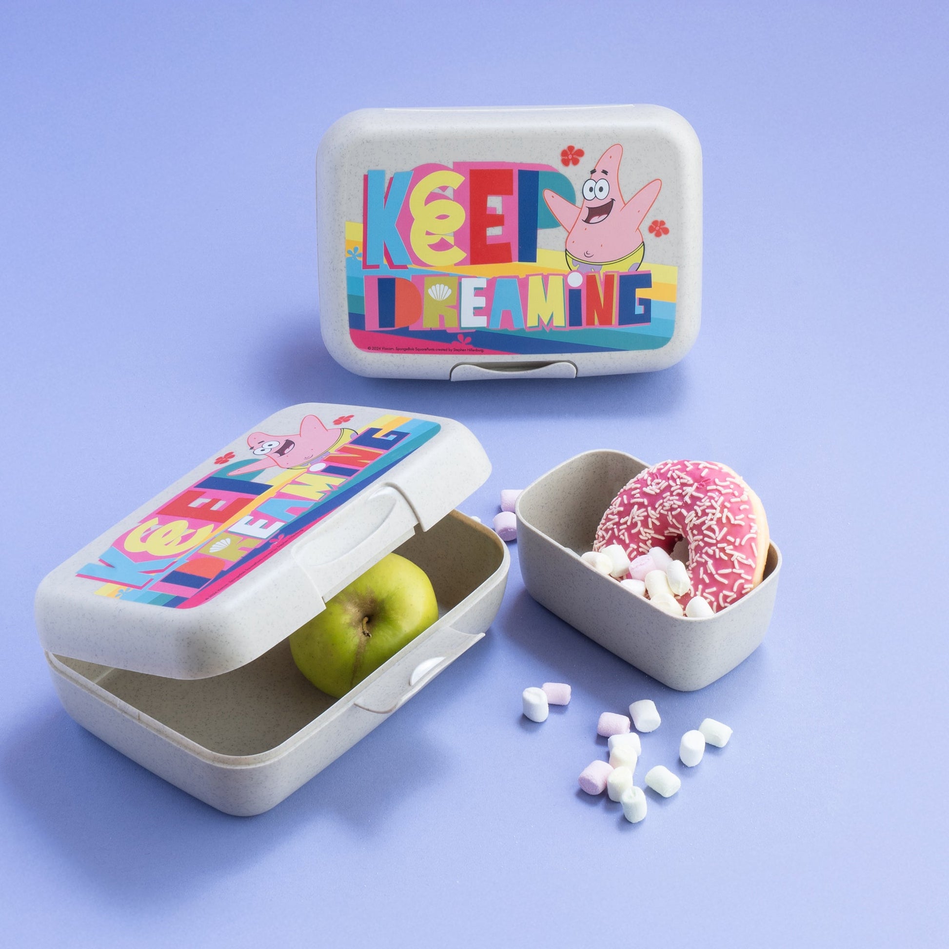 koziol Lunchbox 19,0 × 13,5 × 6,5 cm, Biokunststoff, mit Trennschale, SpongeBob, gelb