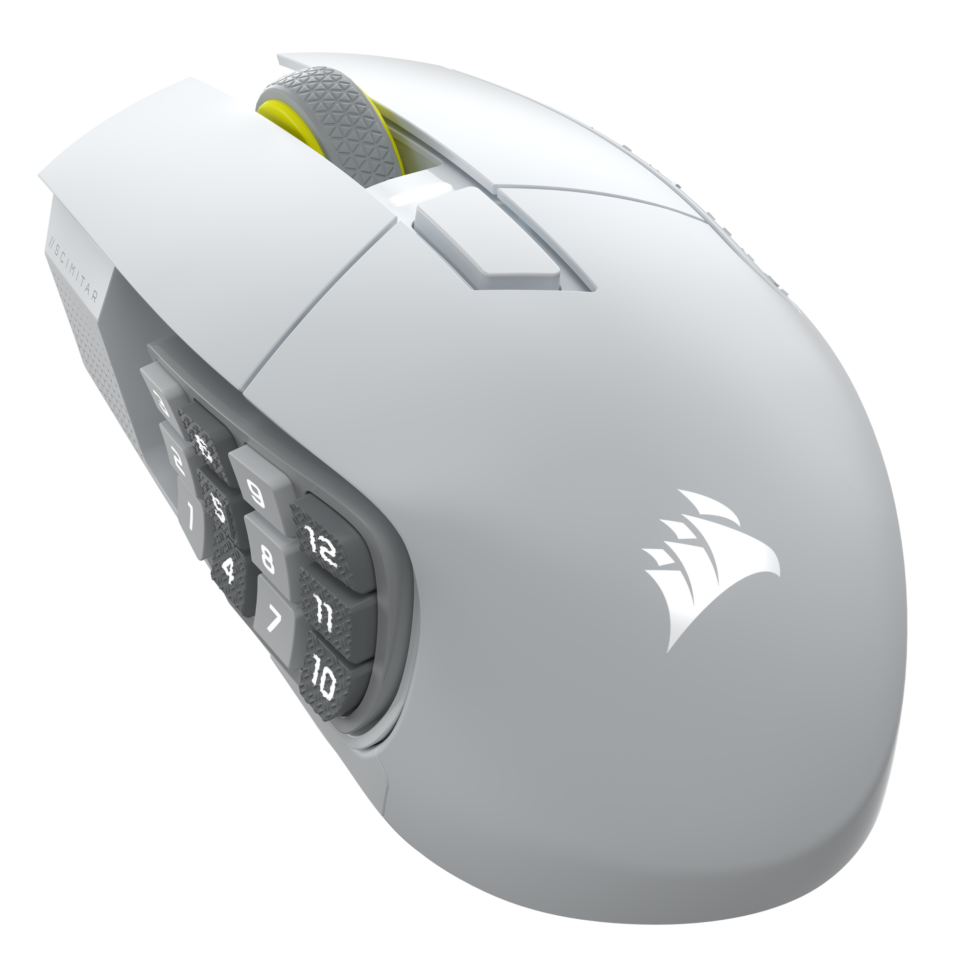 Corsair SCIMITAR ELITE WIRELESS SE Gaming-Maus – kabellos, für Rechtshänder, programmierbare Tasten, weiss