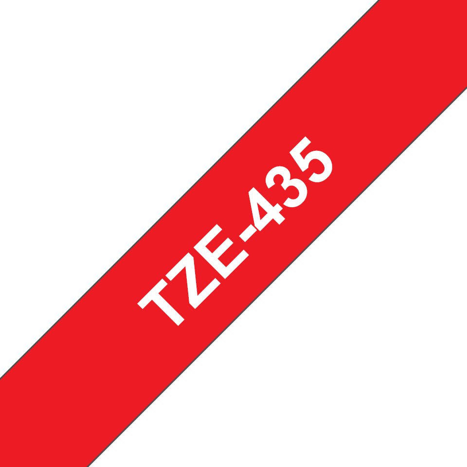Brother Schriftband – 12 mm × 8 m, rot, weiss, TZe