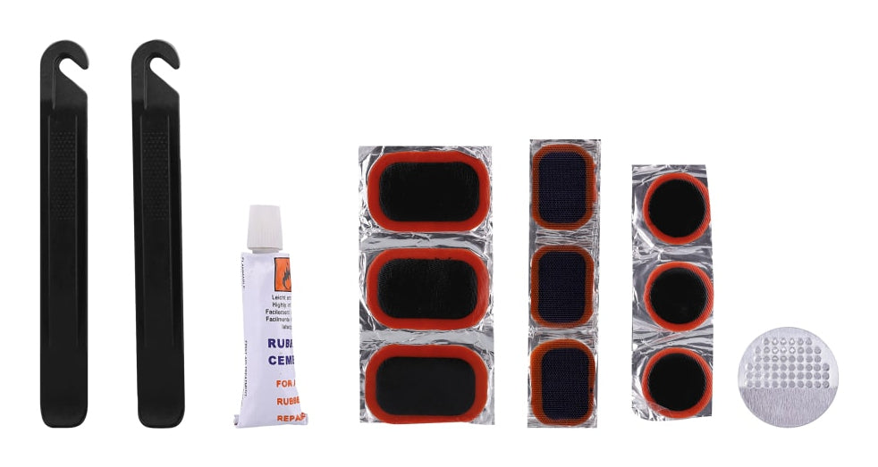 T'nB Reifenreparaturset – 2× Reifenheber, 9× Flicken, Raspel & 5 ml Klebstoff – für E-Bike