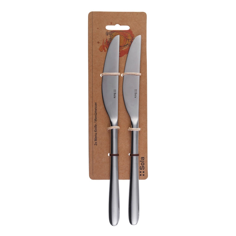Sola Tafelmesser – 2er-Set, 11,7 cm, Glatter Schliff, Edelstahl, Silber, spülmaschinenfest