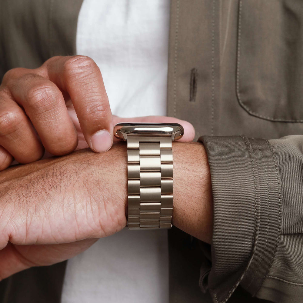 Vonmählen Link Bracelet2 – Armband – für Apple Watch 40/41/42 mm, Champagne, One Size, Edelstahl