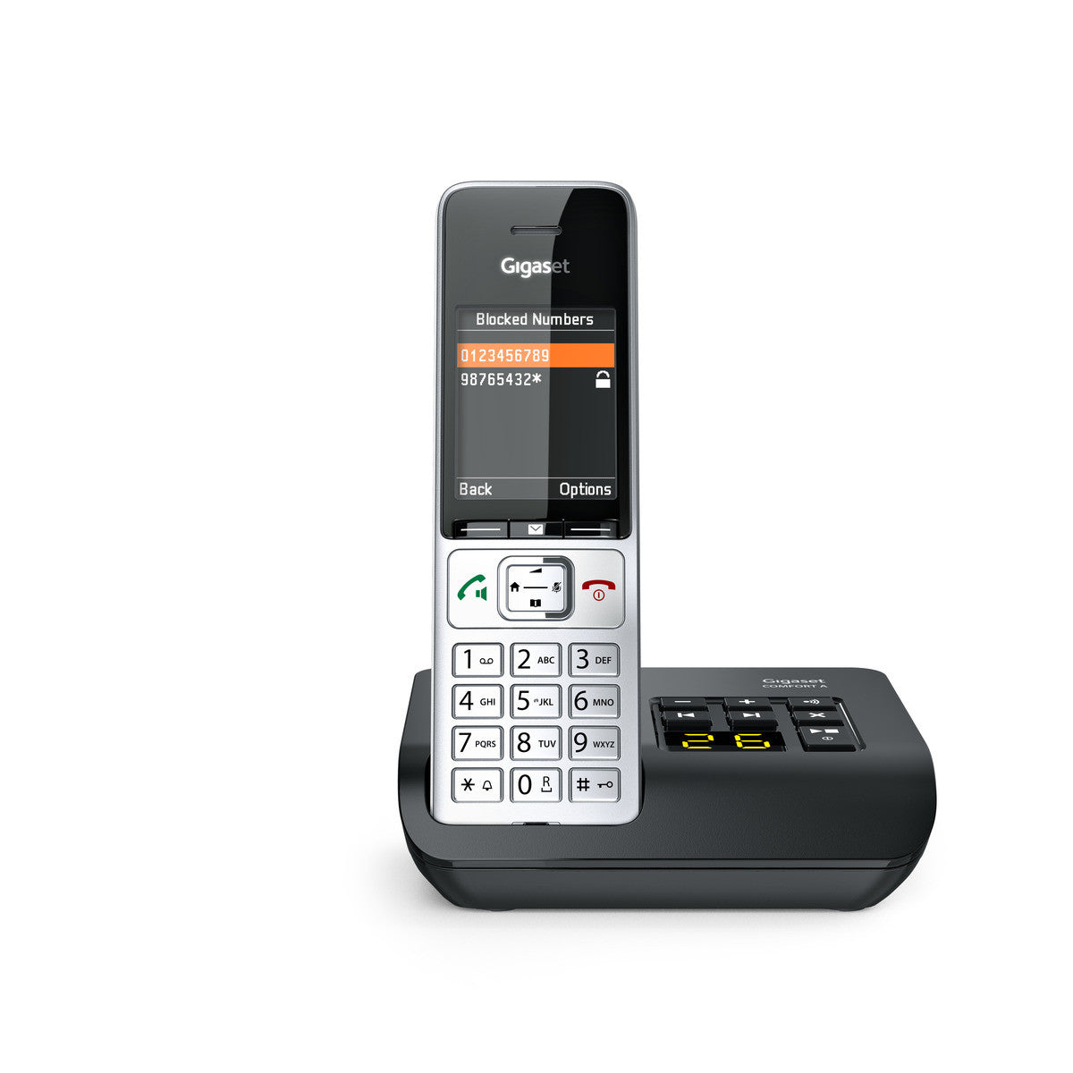 Gigaset Comfort 500A – DECT-Telefon mit Basis, 2,2", mit Anrufbeantworter, Freisprechen, silber