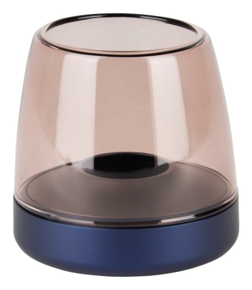Kooduu Windlicht – Glas & Aluminium, kobaltblau – Ø 9,0 × 9,0 cm