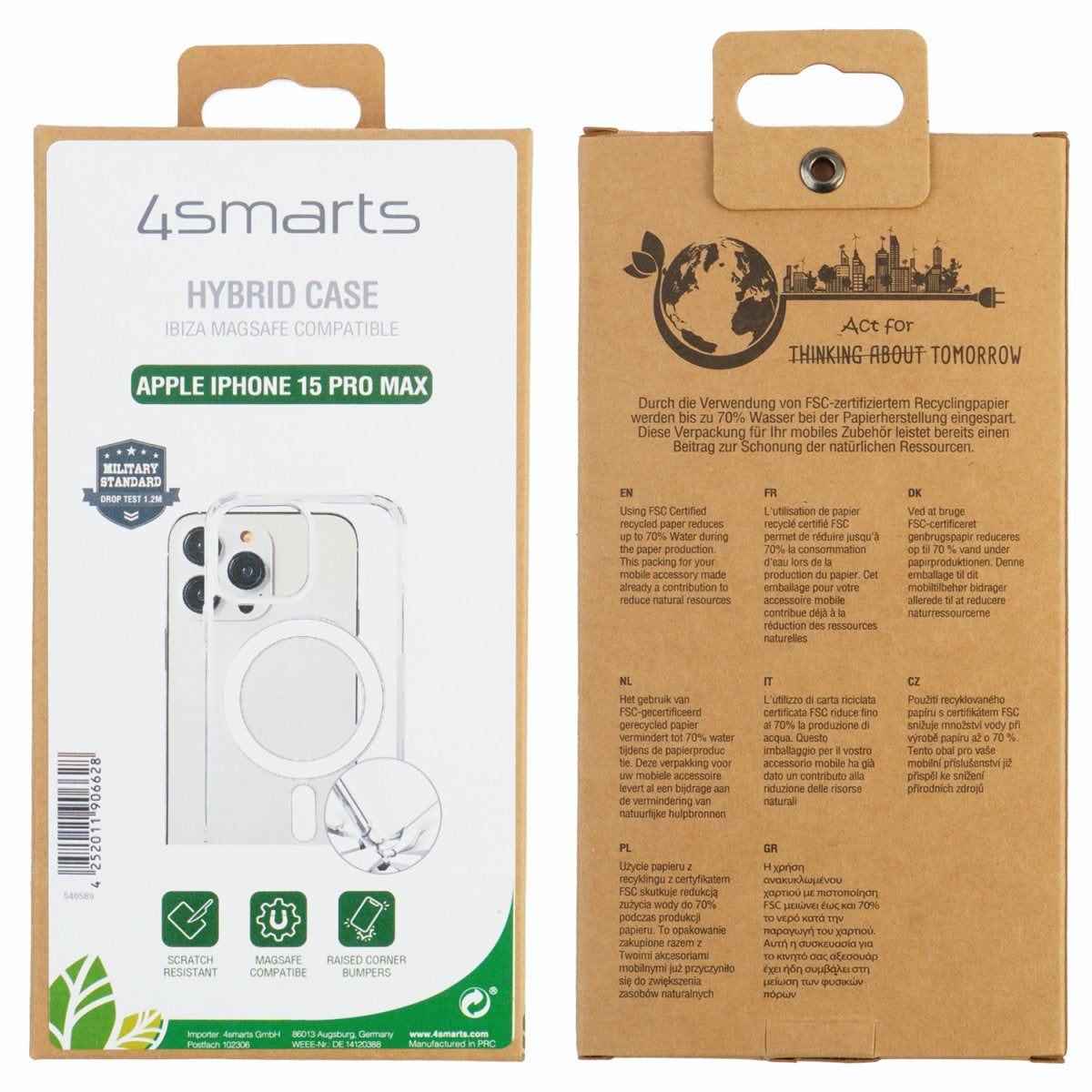 4smarts Ibiza Backcover – für Apple iPhone 15 Plus, MagSafe, PC+TPU, Transparent
