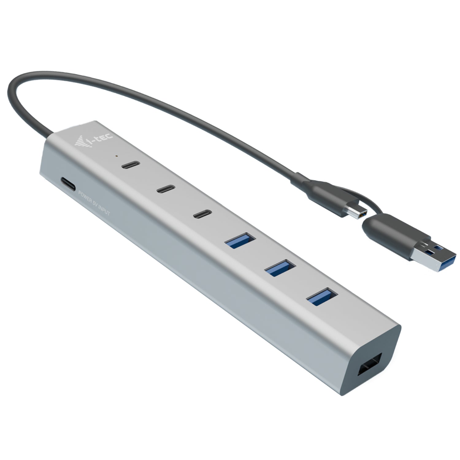 i-tec USB-Hub – USB 3.2 Gen 1, 3× USB-C, 4× USB-A, für Windows/Mac/ChromeOS