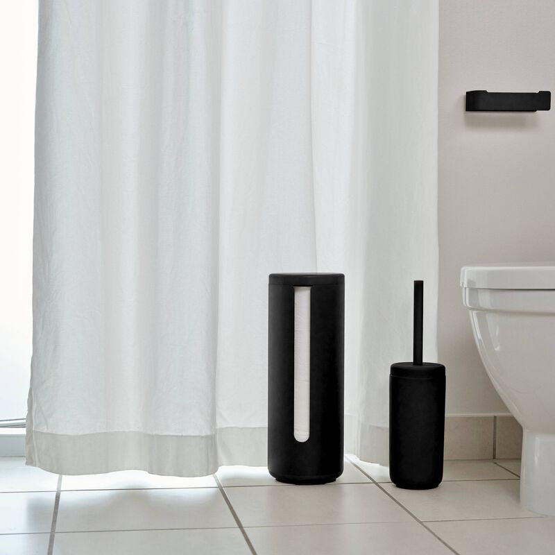Zone Denmark Toilettenpapierständer – Metall, ABS, schwarz, für 3 Rollen, 15 × 15 × 40,5 cm