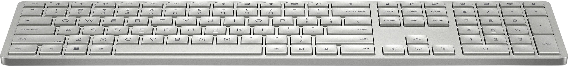 HP 970 Programmierbare Wireless K – Tastatur – Bluetooth (USB-C Ladeport) – Silber