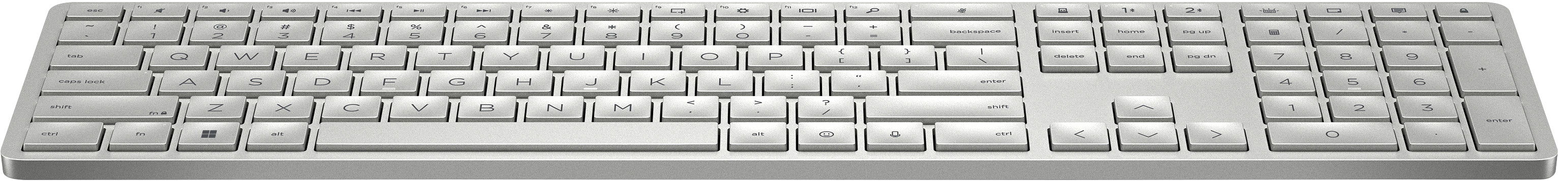 HP 970 Programmierbare Wireless K – Tastatur – Bluetooth (USB-C Ladeport) – Silber