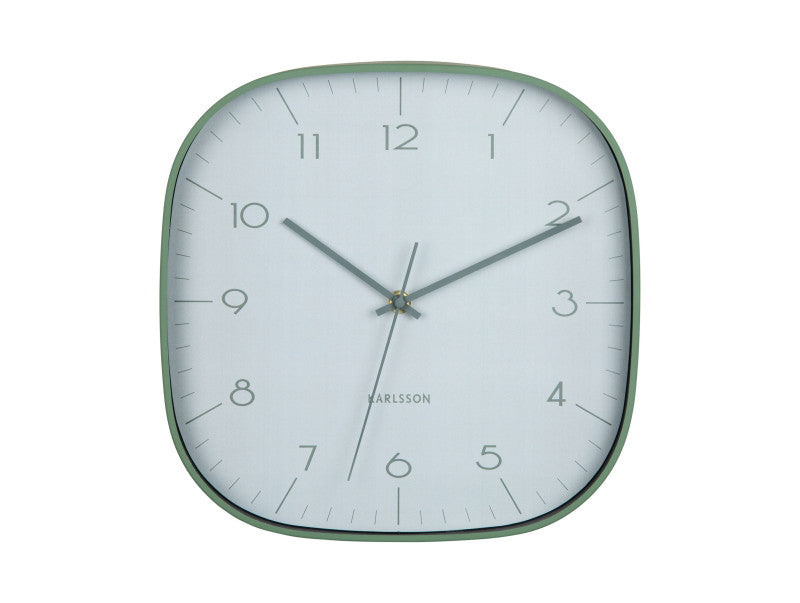 Karlsson Wanduhr – Analog, 29 × 29 × 4,3 cm, Grün, Aluminium