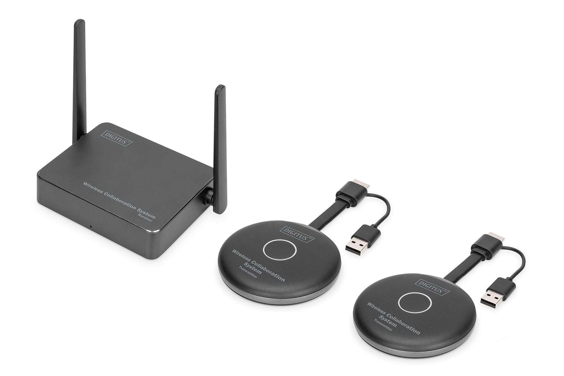 Digitus Click & Present Pro – Drahtloses Präsentationssystem – 4K, HDMI, Schwarz/Grau