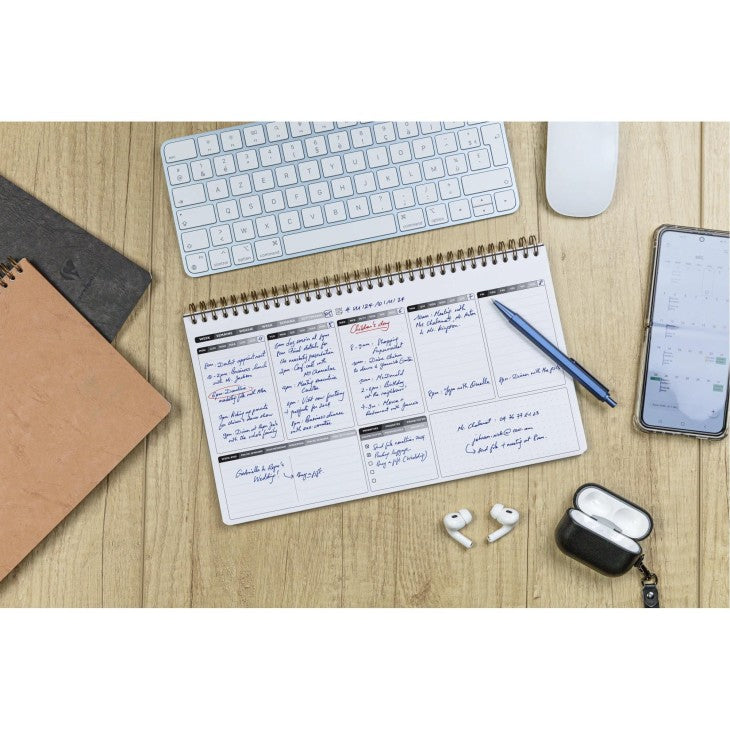 Clairefontaine AgeBag my Weekly Wochenplaner – 1 Woche/2 Seiten, undatiert, 29,7 × 17 cm, schwarz