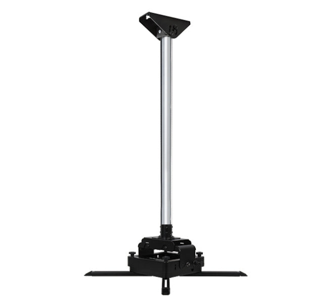 B-Tech SYSTEM 2 Heavy Duty – Beamer Deckenhalterung, Höhe bis 153,4 cm, 70 kg, schwenk-/neigbar, schwarz, chrom