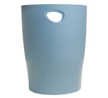 Exacompta Papierkorb ECOBIN AutentiK – 15 l – Recycling-Kunststoff, rund – Blaugrau