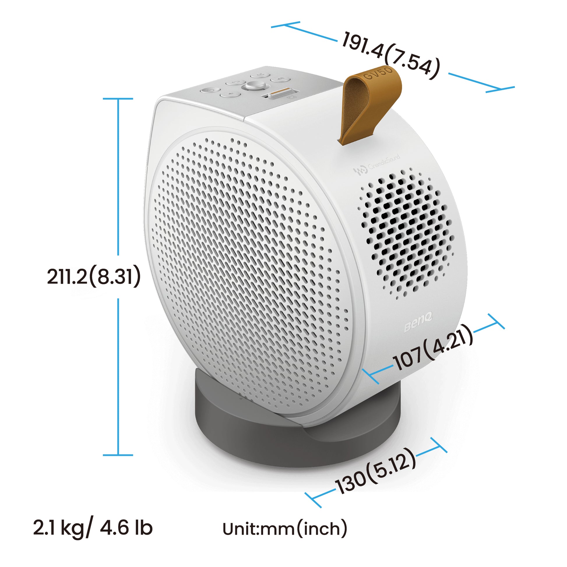 BenQ GV50, Laser-DLP-Projektor – Full HD, 500 ANSI-Lumen, Android TV, 16:9