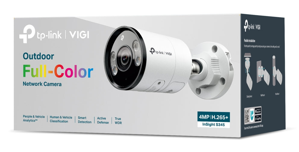TP-Link InSight S345 Netzwerkkamera – 4 MP, PoE, IP67, Weiss