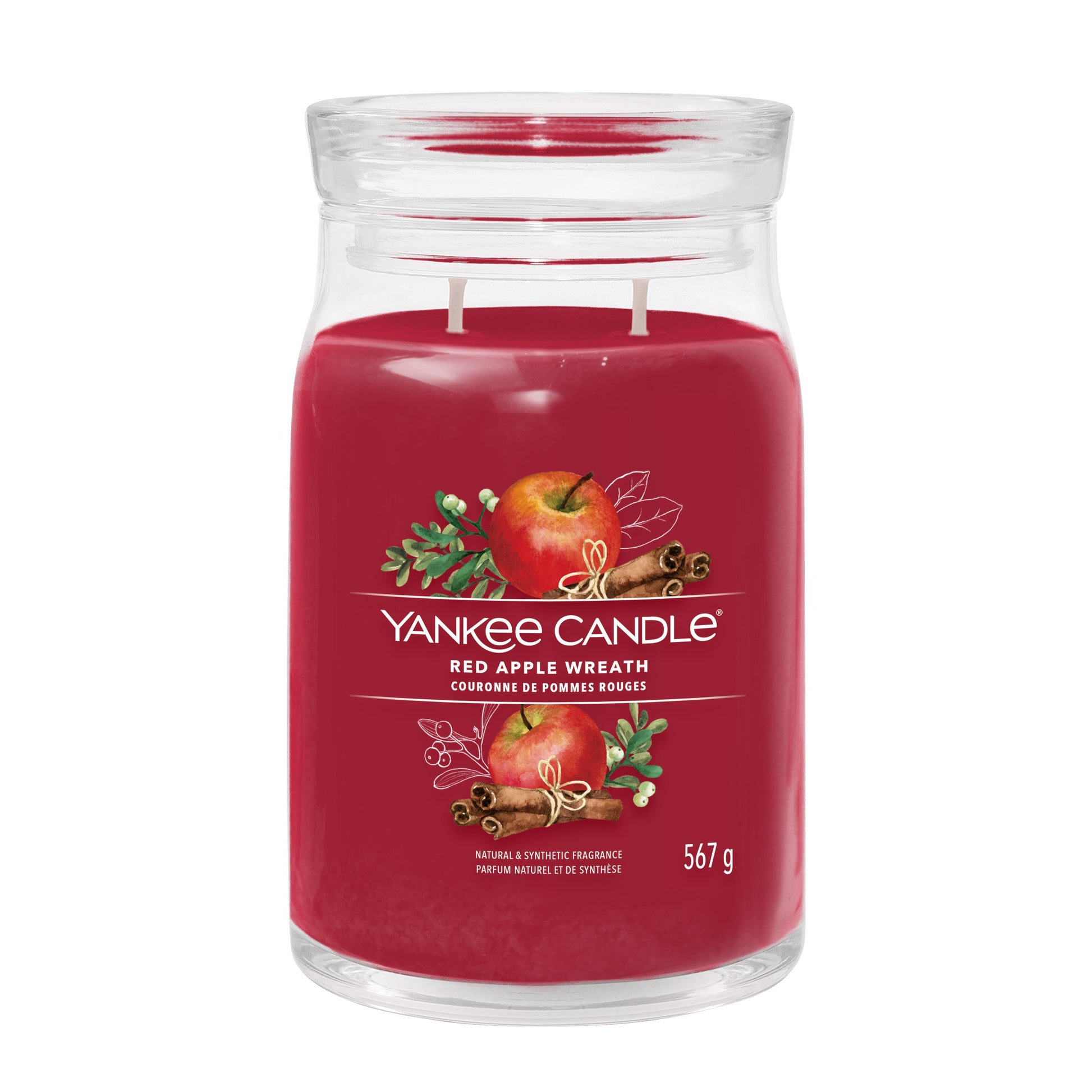 Yankee Candle Duftkerze – Red Apple Wreath – Ø 9,3 × 15,7 cm – 90 h