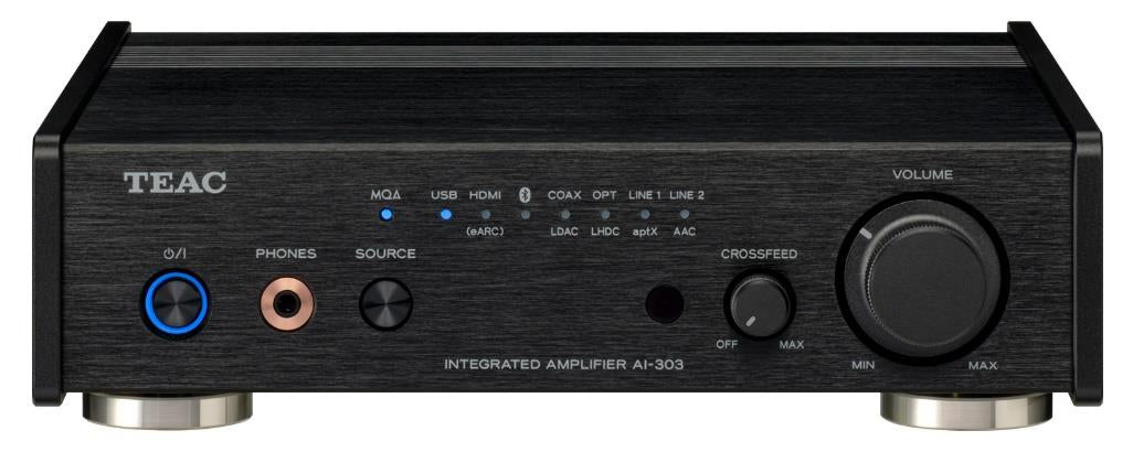 TEAC AI-303DA-X-B – Stereo-Verstärker, 25 W pro Kanal, Bluetooth, DAC, HDMI ARC, Schwarz