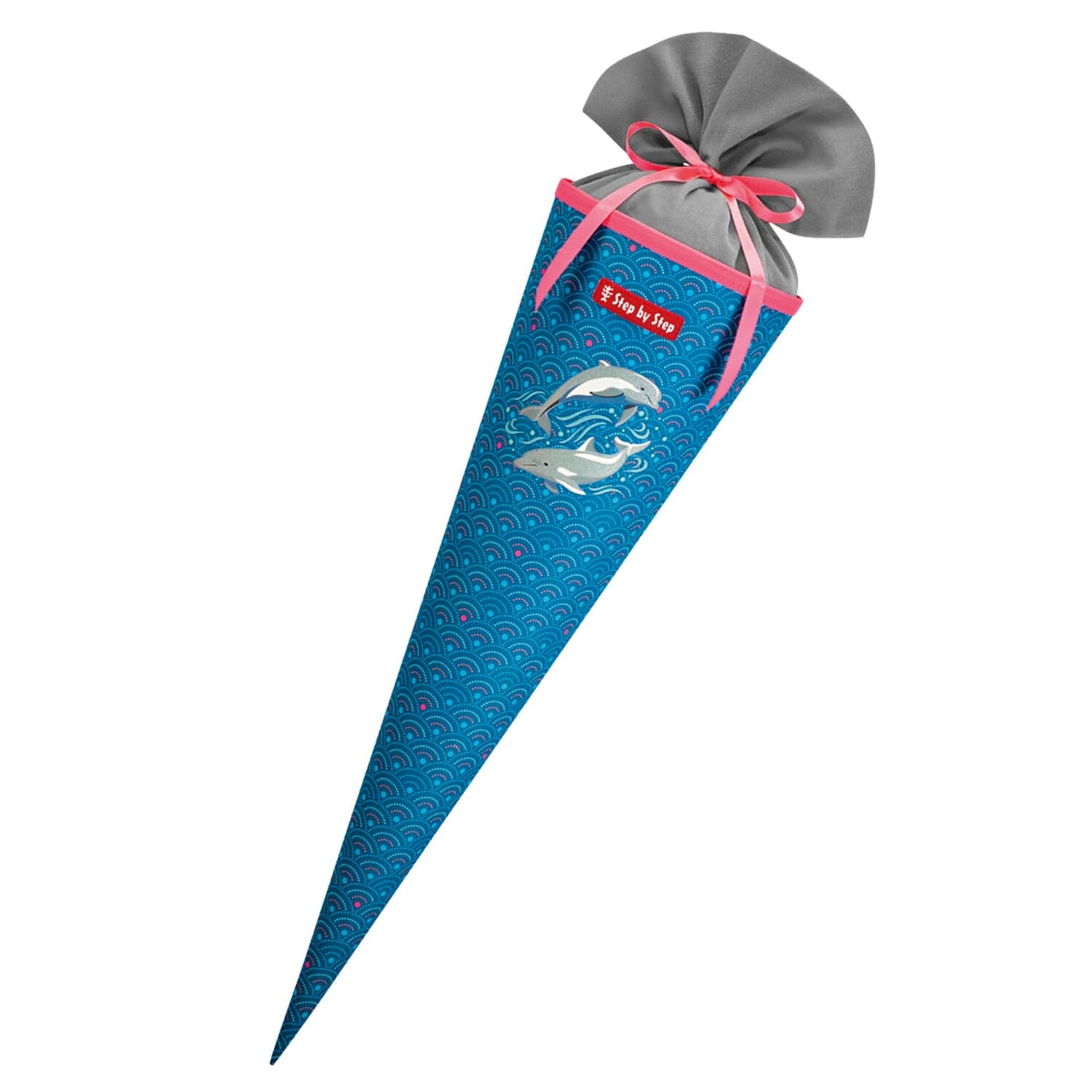 Step by Step Schultüte 70 cm × Ø 18 cm, 5 l – Motiv Delfin Pippa – Serie SPACE – rPET