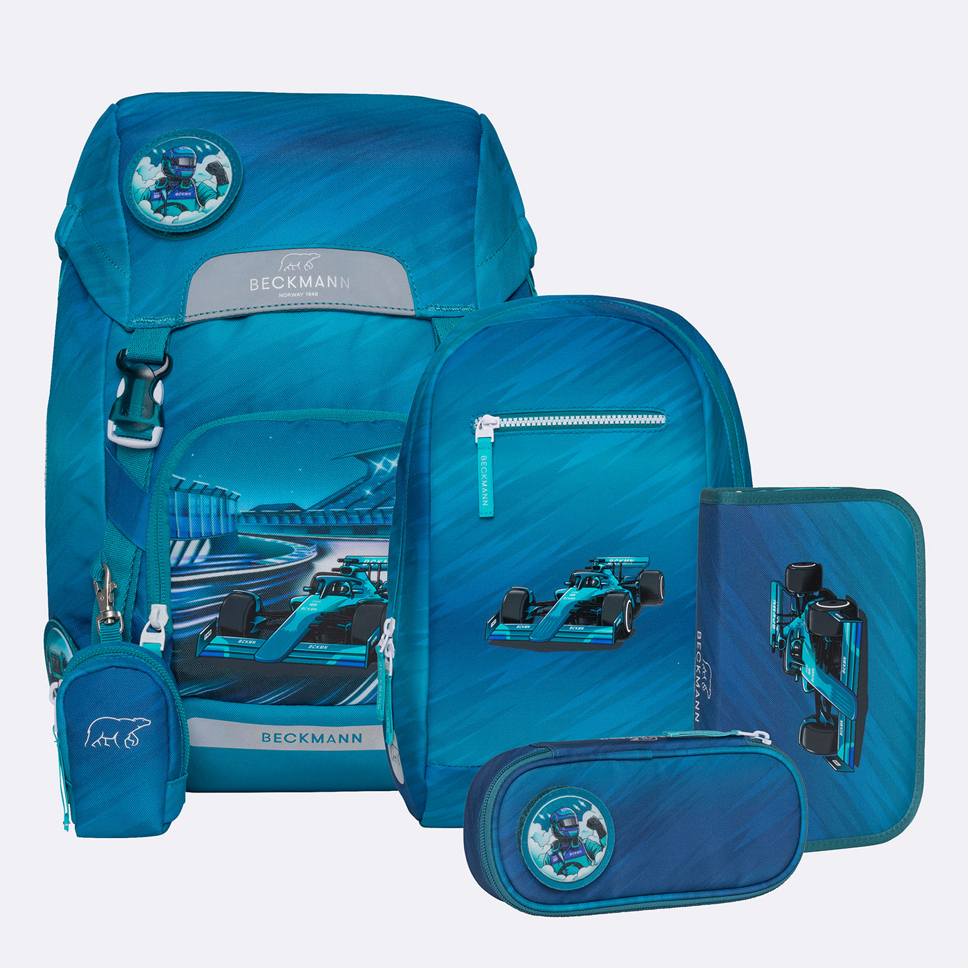 Beckmann Classic Schulrucksack 1st – 6-teilig – Racing