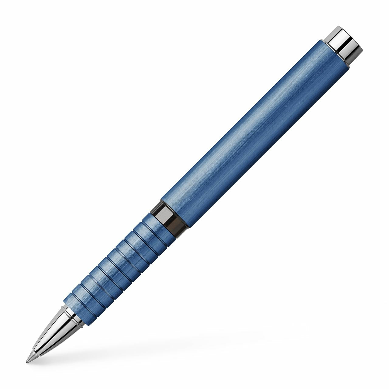 Faber-Castell Essentio B 148436 – Tintenroller, schwarz, mit Kappe, Aluminium, blau