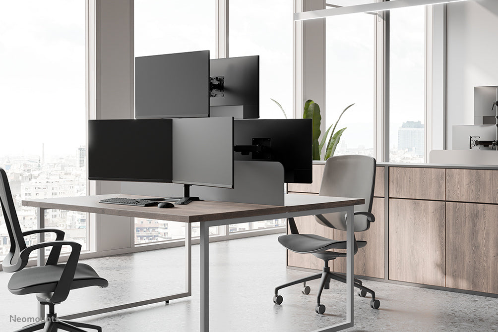 Neomounts DS45-600BL2-1 – Monitor-Tischständer – freistehend – 3 Monitore – 10–32″ – VESA 75×75/100×100 mm – b