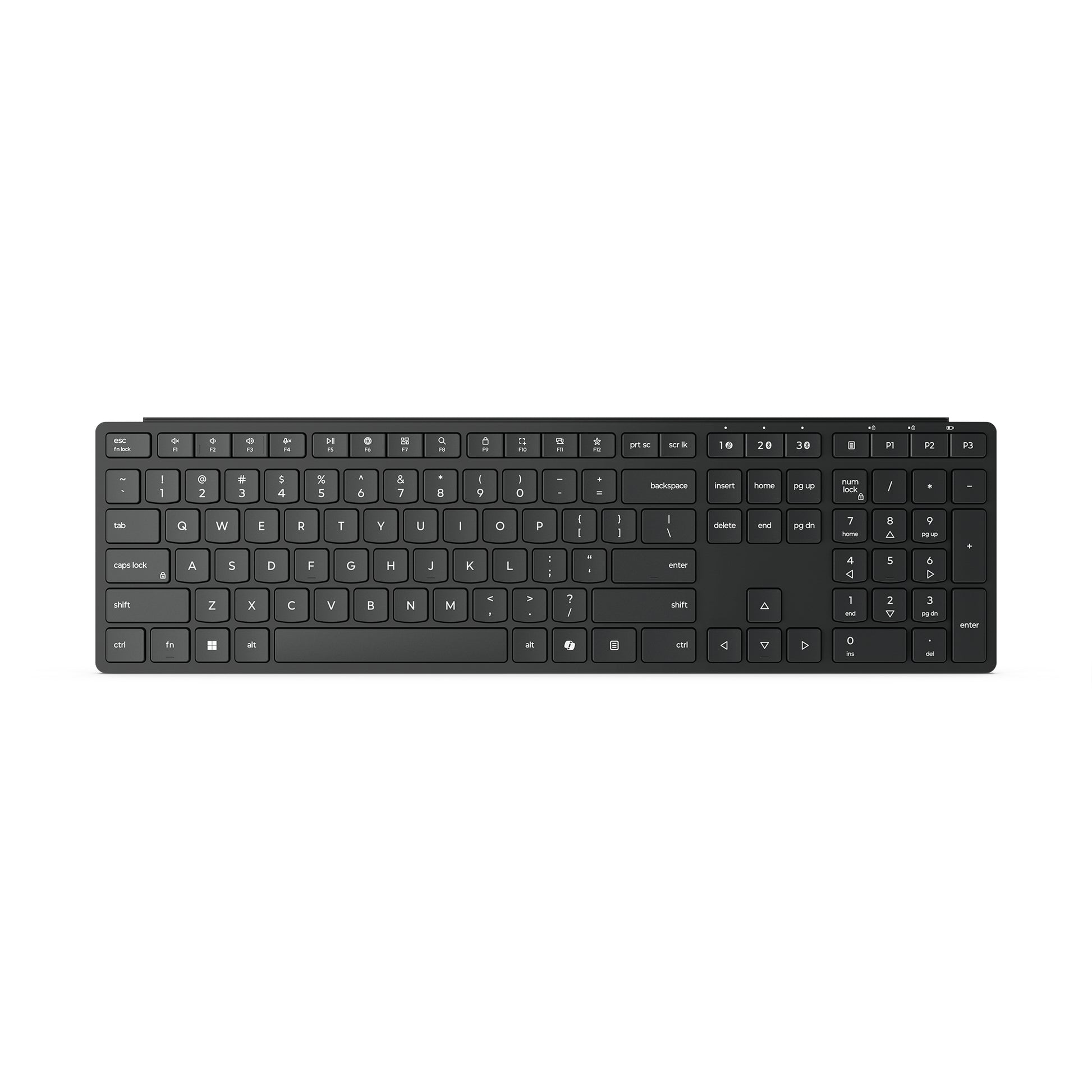 Lenovo Keyboard Home/Office RF – Tastatur – Membran – Bluetooth & 2,4 GHz (USB-A Empfänger) – Schwarz
