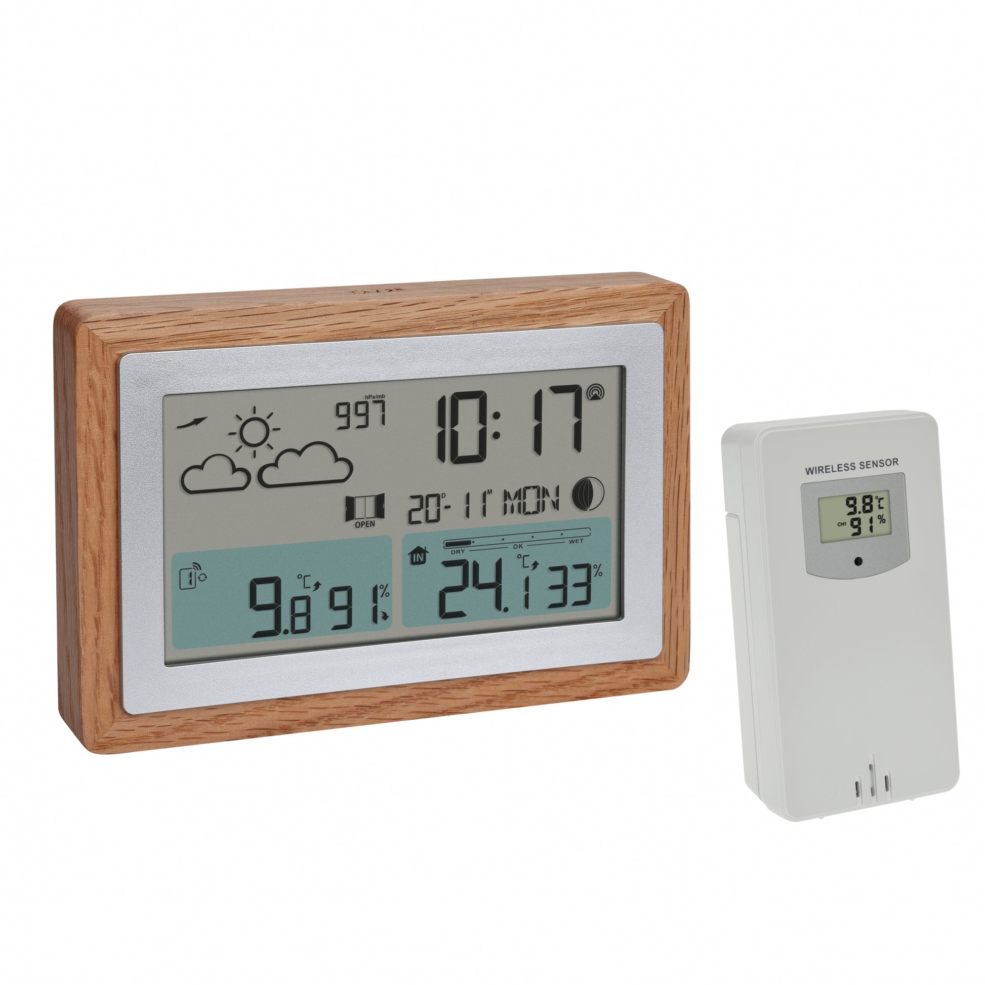 TFA-Dostmann TFA Dostmann OAK – Wetterstation, innen/aussen, Hygrometer & Thermometer, inkl. Aussensensor – braun