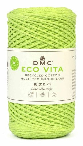 DMC Eco Vita 4 Garn Pistache – Recycelte Baumwolle, 240 g, 200 m, Nadel 4 mm, 1 Stk.