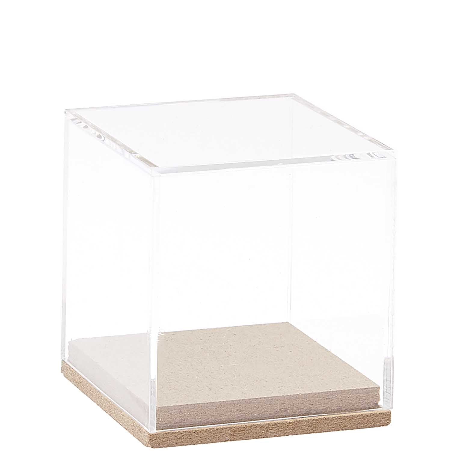 Rico Design Dekohaube Würfel – 9,5 × 10 × 9,5 cm – Acrylglas & MDF, transparent