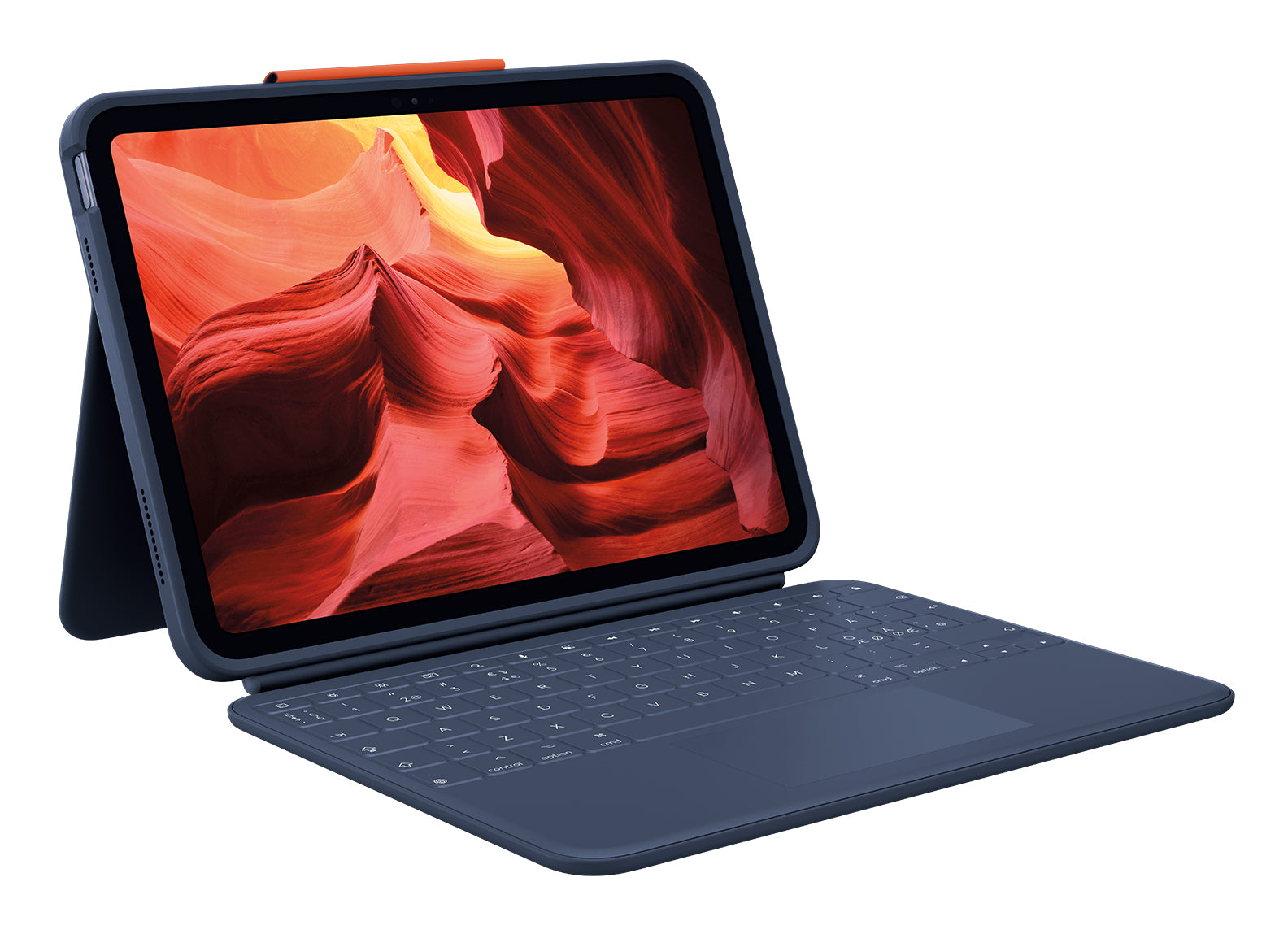 Logitech Rugged Combo 4 Touch – Tastatur mit Touchpad, Blau – für iPad (10. Generation)