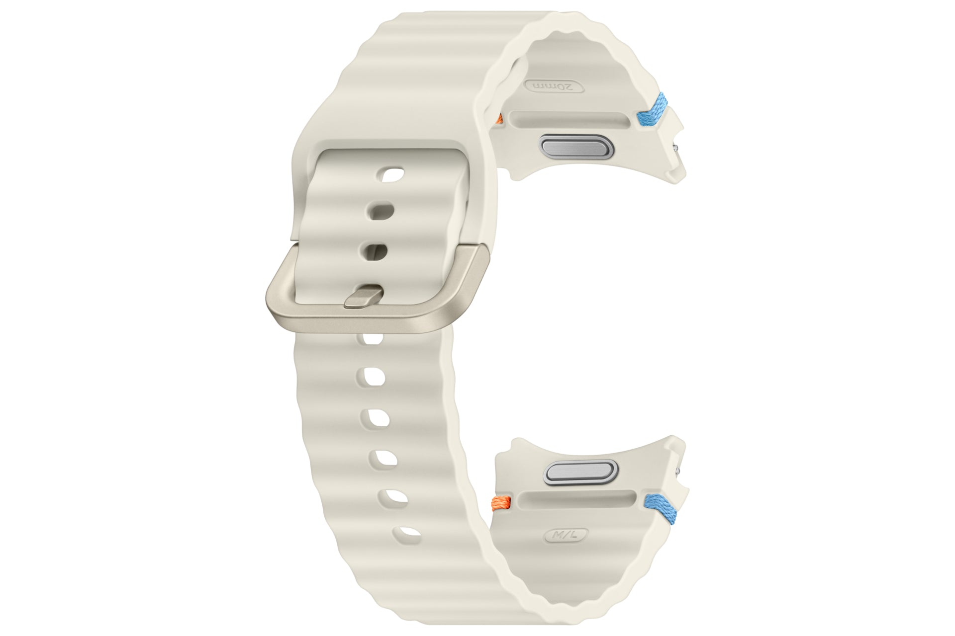 Samsung Sport Band – Armband – für Galaxy Watch 7, Creme, M/L, Naturkautschuk