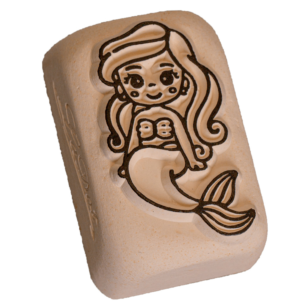 LaDot Tattoostempel Meerjungfrau – Weiss – 2,5 × 5 cm – Stein – 1 Stk