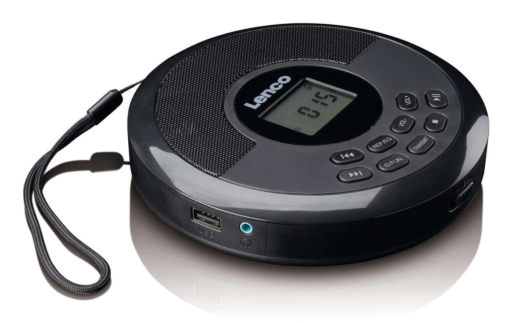 Lenco CD-340BK – Portabler CD-Player, Bluetooth, 5 h Akku – Schwarz