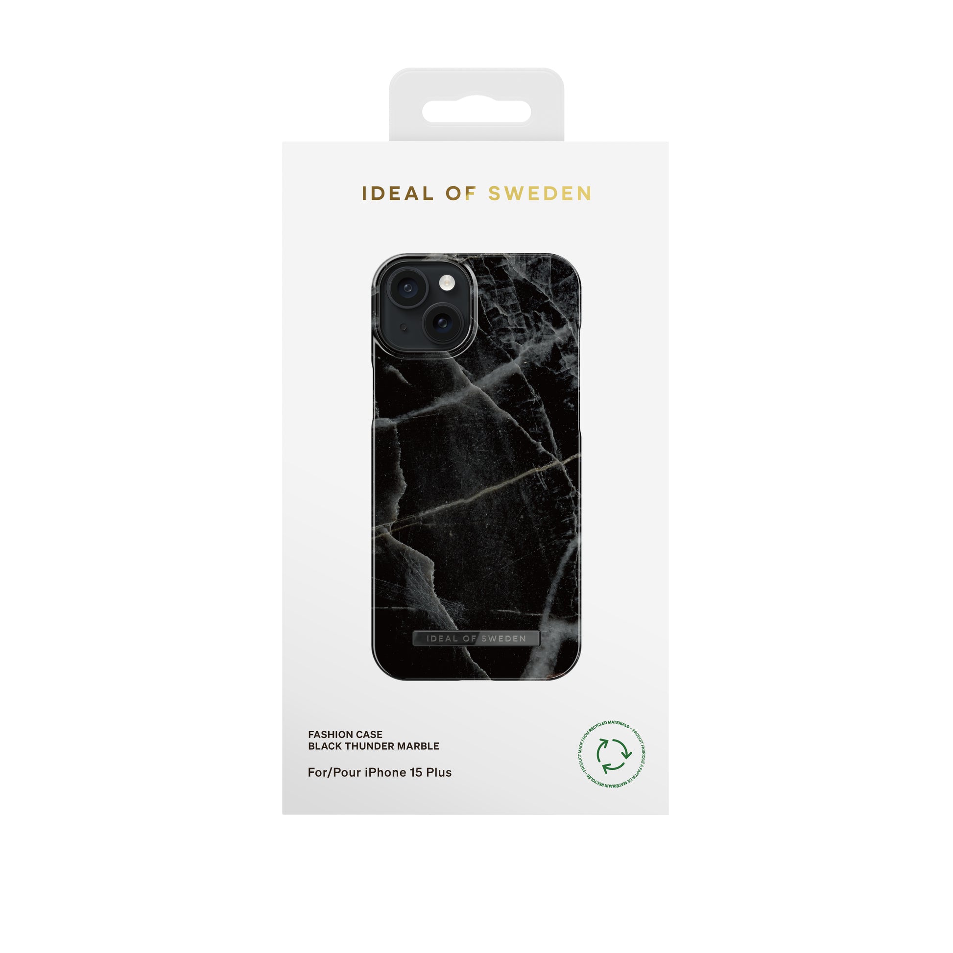 iDeal of Sweden Backcover – für Apple iPhone 15 Plus, PC+Polyester, Black Thunder Marble