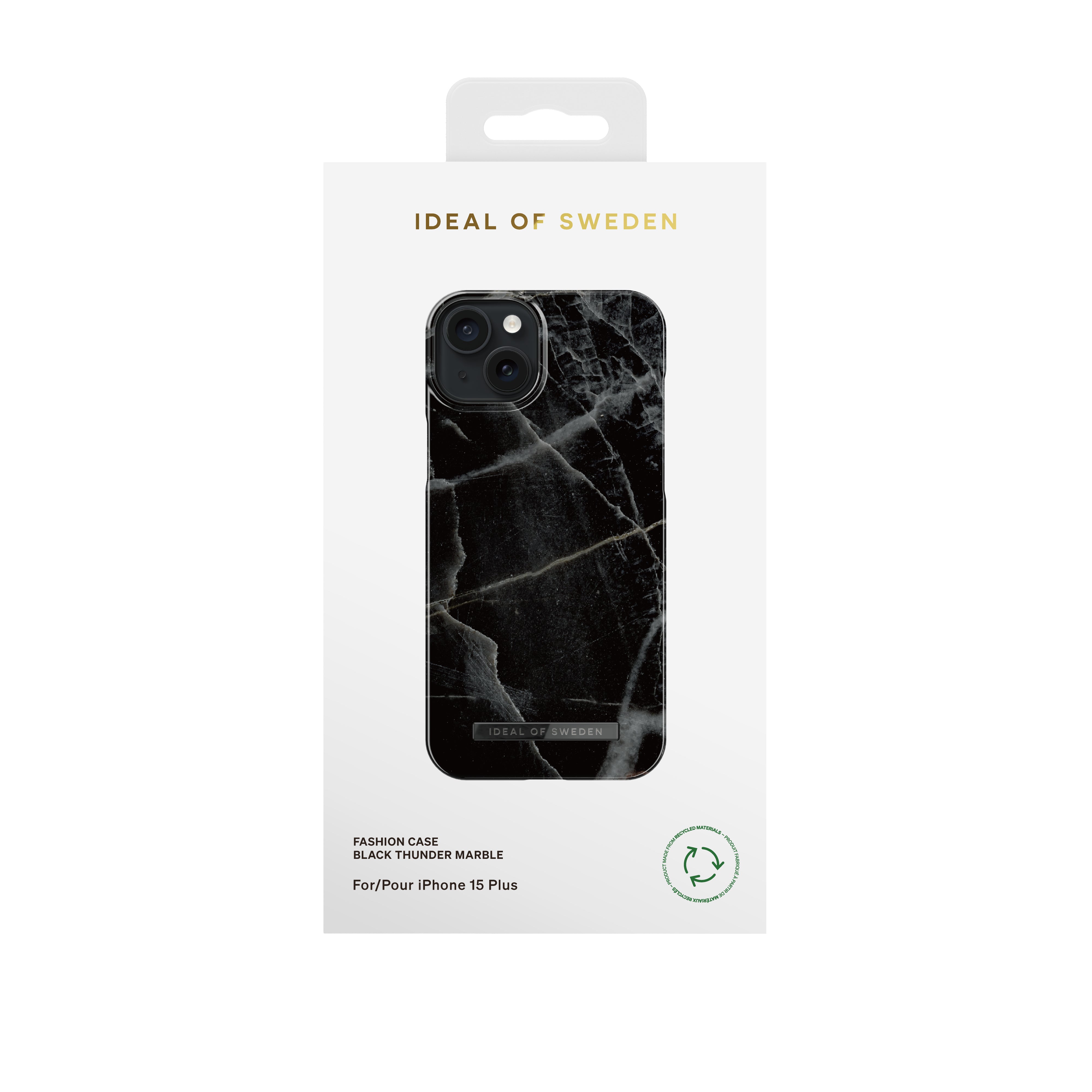 iDeal of Sweden Backcover – für Apple iPhone 15 Plus, PC+Polyester, Black Thunder Marble