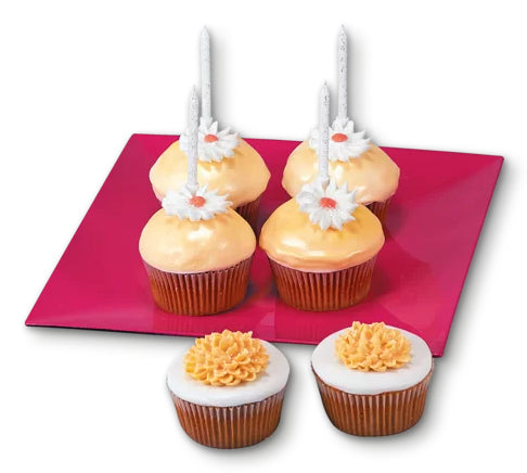 Städter Geburtstagskerzen – Weiss Glitzer – 7,5 cm – 10 Stk – mit Halter
