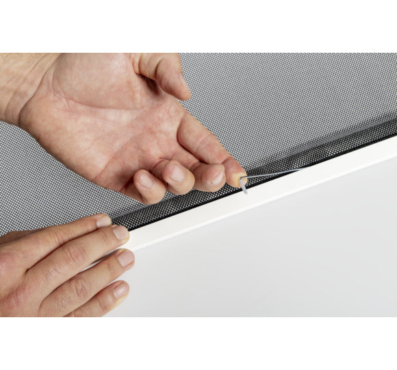 Windhager IS Stretch Fenster-Fliegengitter – 120 × 140 cm – Anthrazit – Aluminium-Rahmen
