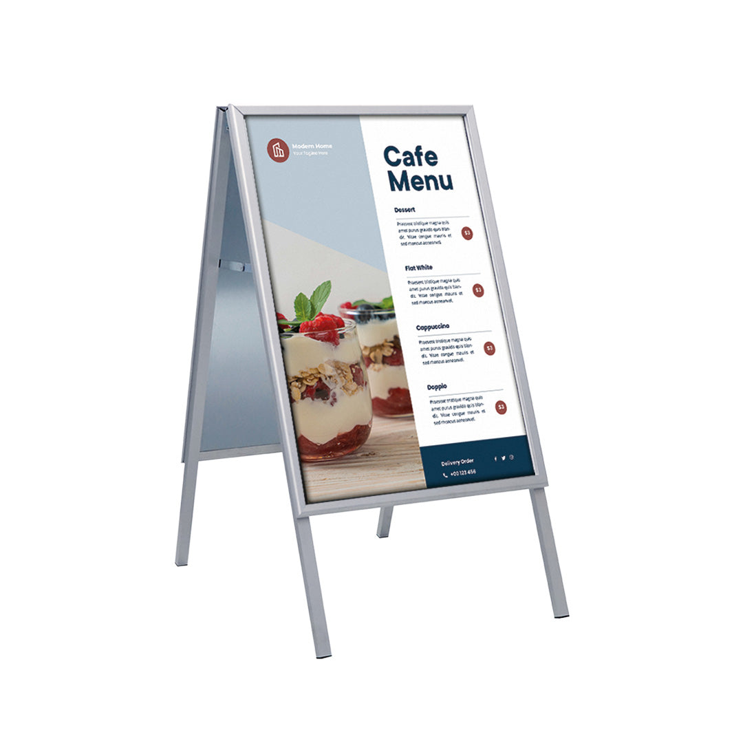 Europel Plakatständer – für A1, silber, Aluminium/Kunststoff, 690×100×1240 mm