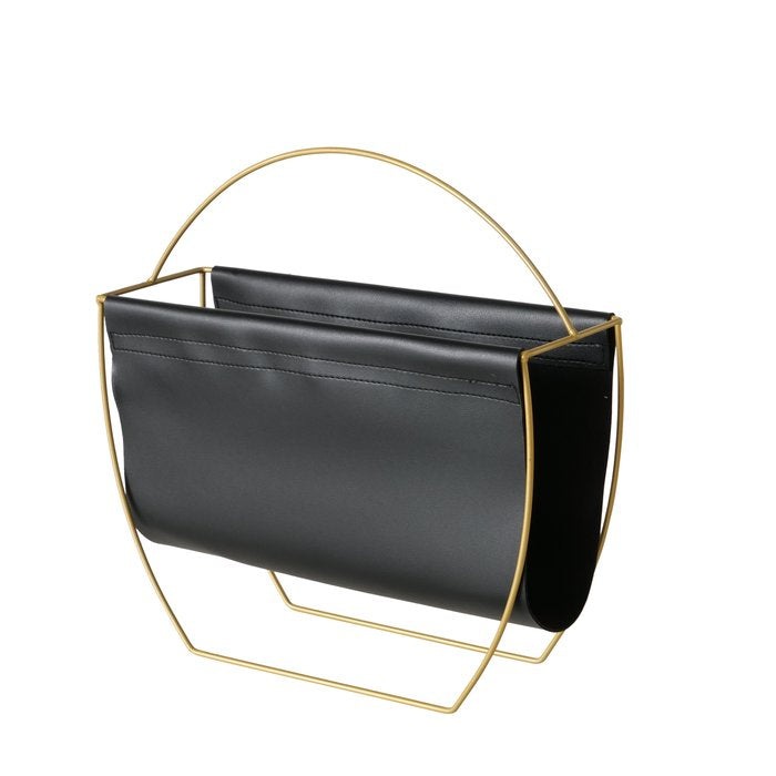 Boltze Rulana Zeitschriftenständer – Metall/Polyurethan – Gold – 400 × 140 × 405 mm