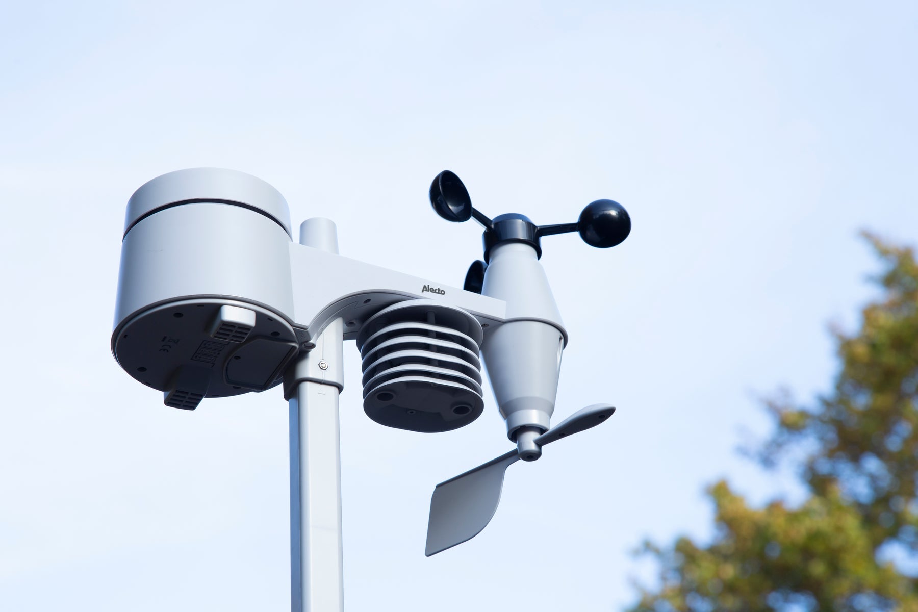 Alecto WS-4800 – Wetterstation, Funk 868 MHz, innen/außen, Hygrometer & Barometer, inkl. Aussensensor – weiss