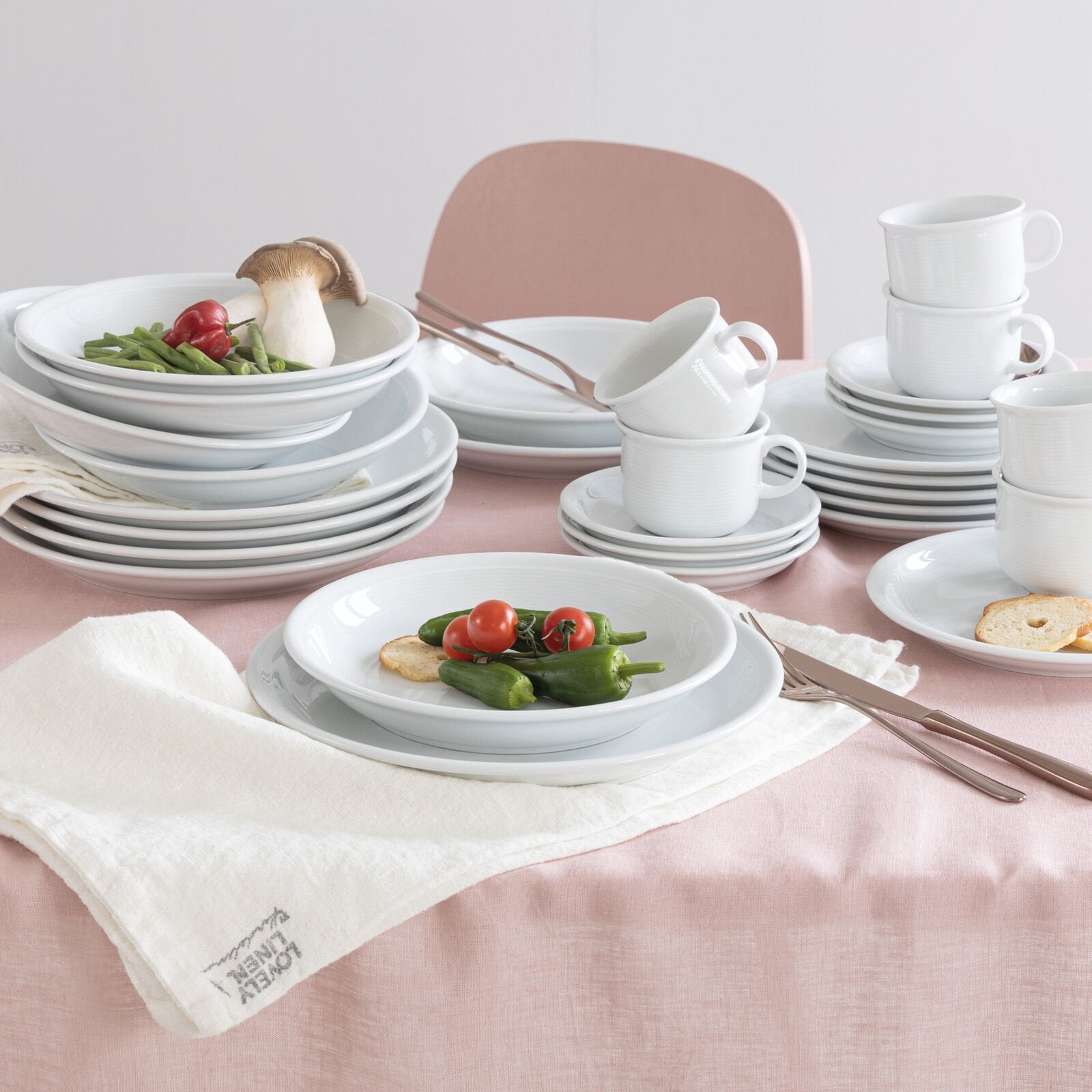 Thomas Geschirrset Trend – 30-teiliges Set, Speiseteller Ø 26 cm, Porzellan, spülmaschinenfest