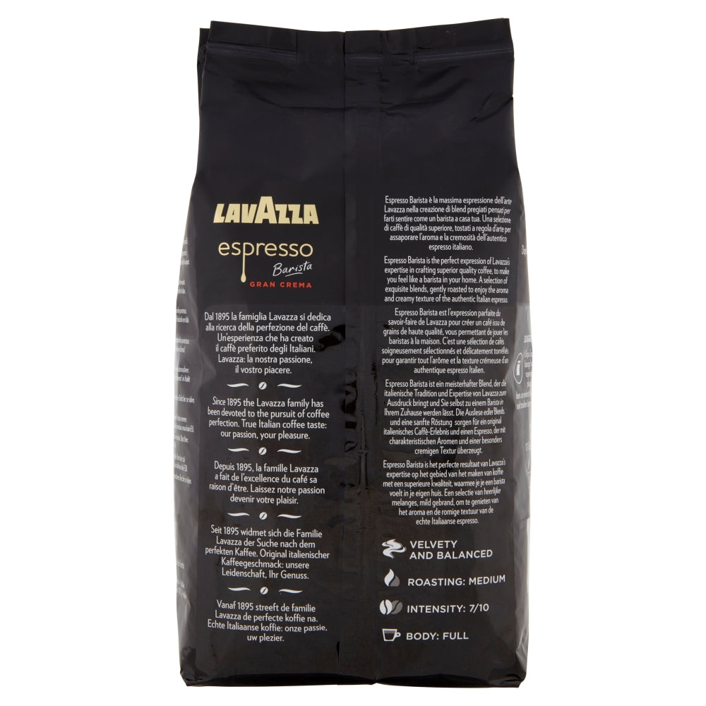 Lavazza Espresso Kaffeebohnen Barista Gran Crema – 1 kg – Mittlerer Röstgrad – Intensität 7/10