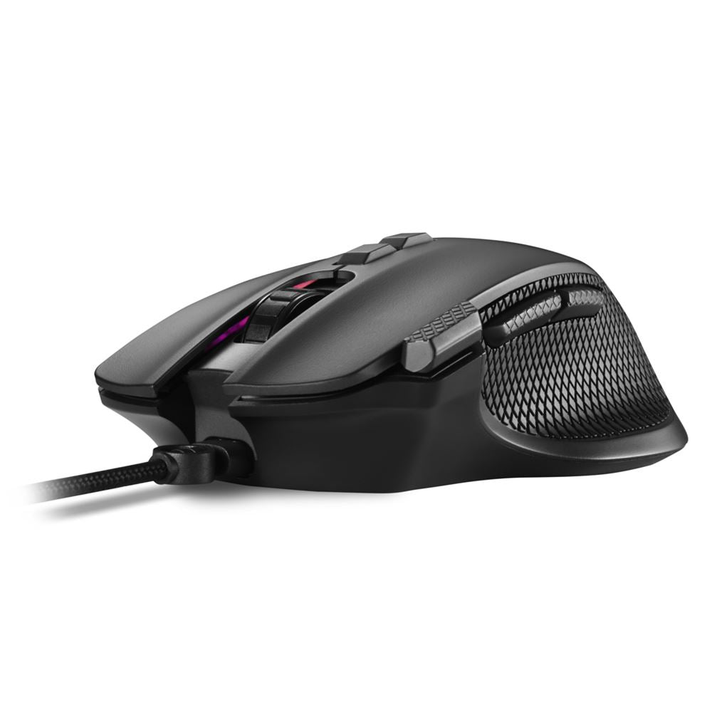 R-Go Tools Sharkoon SHARK Force 3 – Gaming-Maus – Kabelgebunden (USB‑A), 12800 DPI, RGB-Beleuchtung, rechts