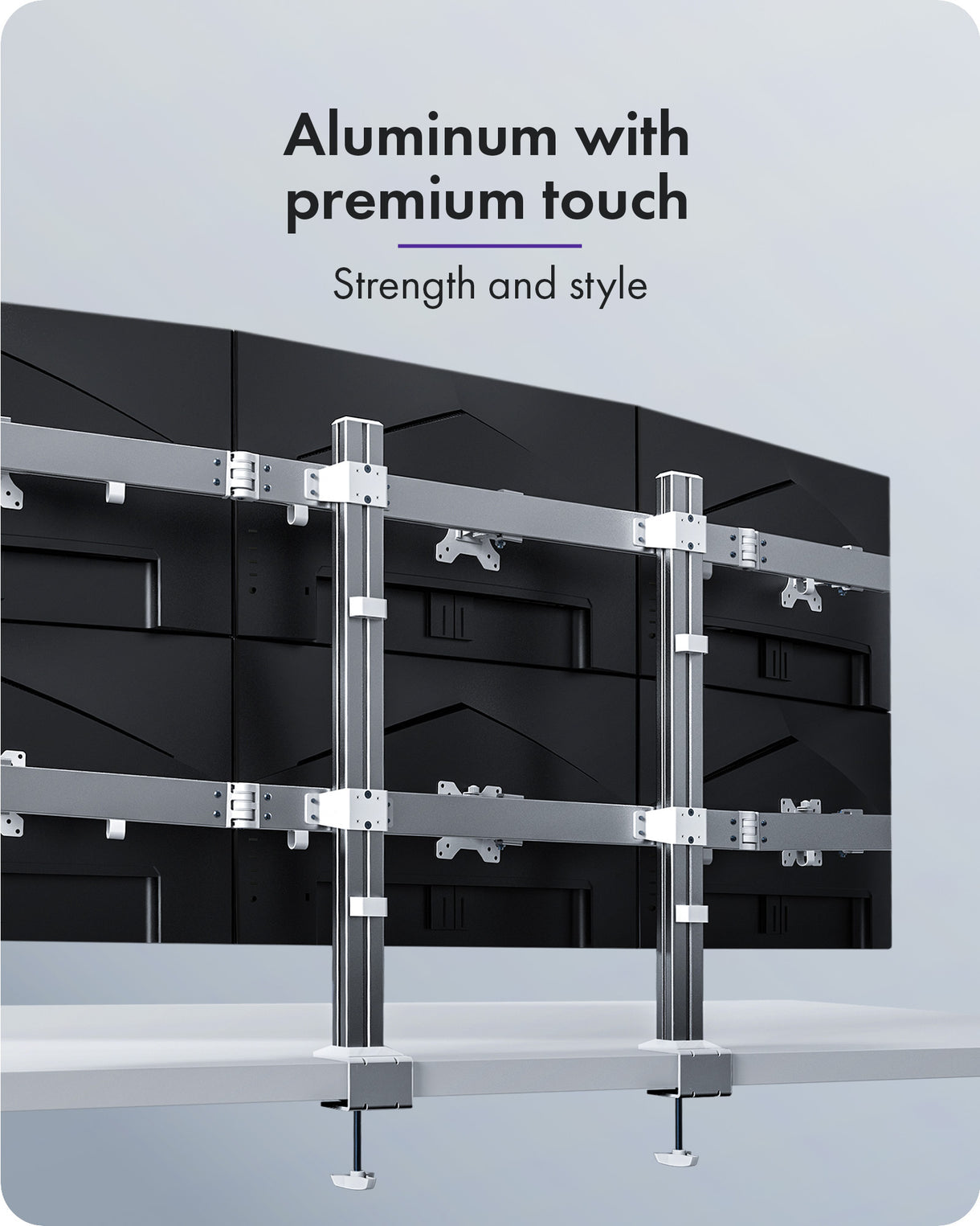 ICY BOX Diamond Stand 666 – Monitorarm Tischhalterung – 6 Monitore – bis 32" – VESA 75×75/100×100 mm