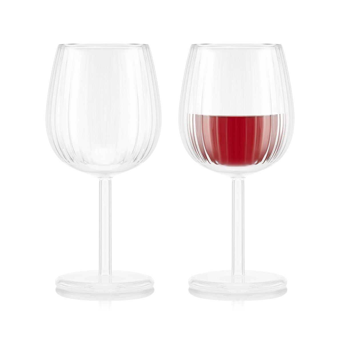Bodum Douro Rotweinglas – 2er Set, 300 ml, Ø 8,0 cm, Borosilikatglas/Silikon, doppelwandig, spülmaschinenfest