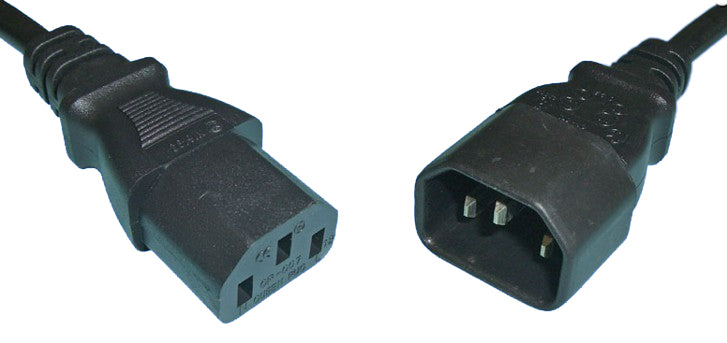 Diggelmann Verlängerungs-Netzkabel 230V 1,75 m – C13–C14, Schwarz